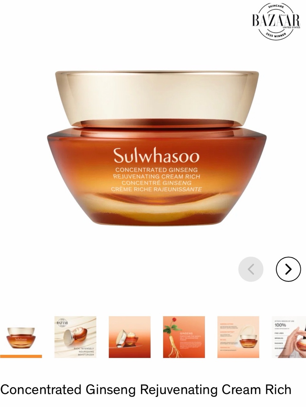 Concentrated Ginseng Rejuvenating Cream Rich | Sulwhasoo